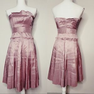 J. Crew Collection 100% Silk mauve strapless pleated dress